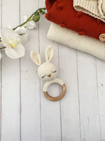 Organic Teething Ring Rattle | Bunny